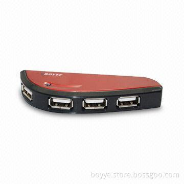 USB Hub with 4-port and Plug-and-play Function, Measuring 91 x 32.5 x 14mm